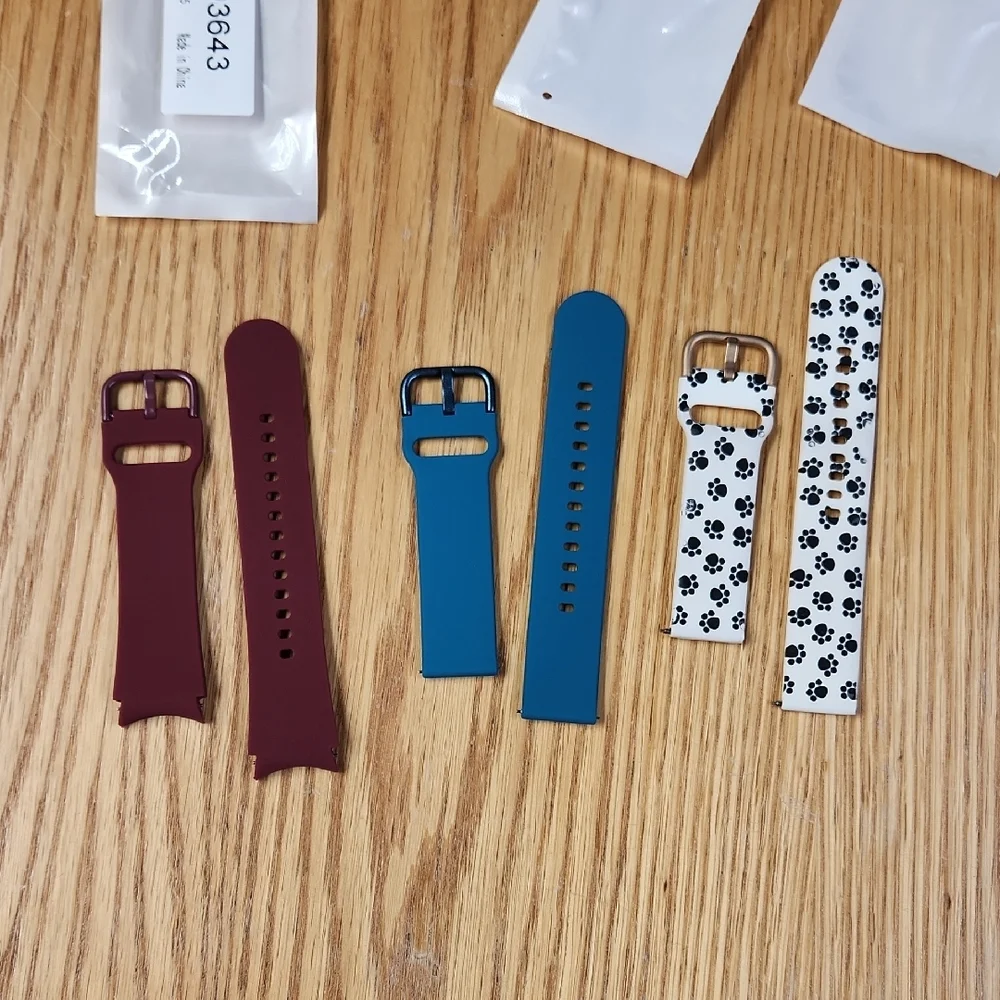 Smartwatch Band Set - Black, Navy, Burgundy, Teal, & Paws (Black & White)